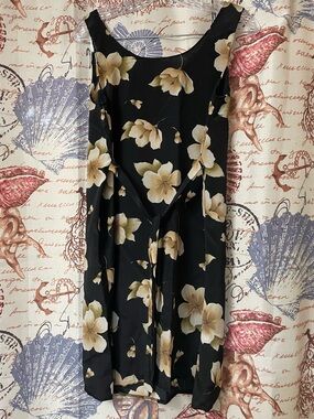 Black Floral Dress with Tie Detail